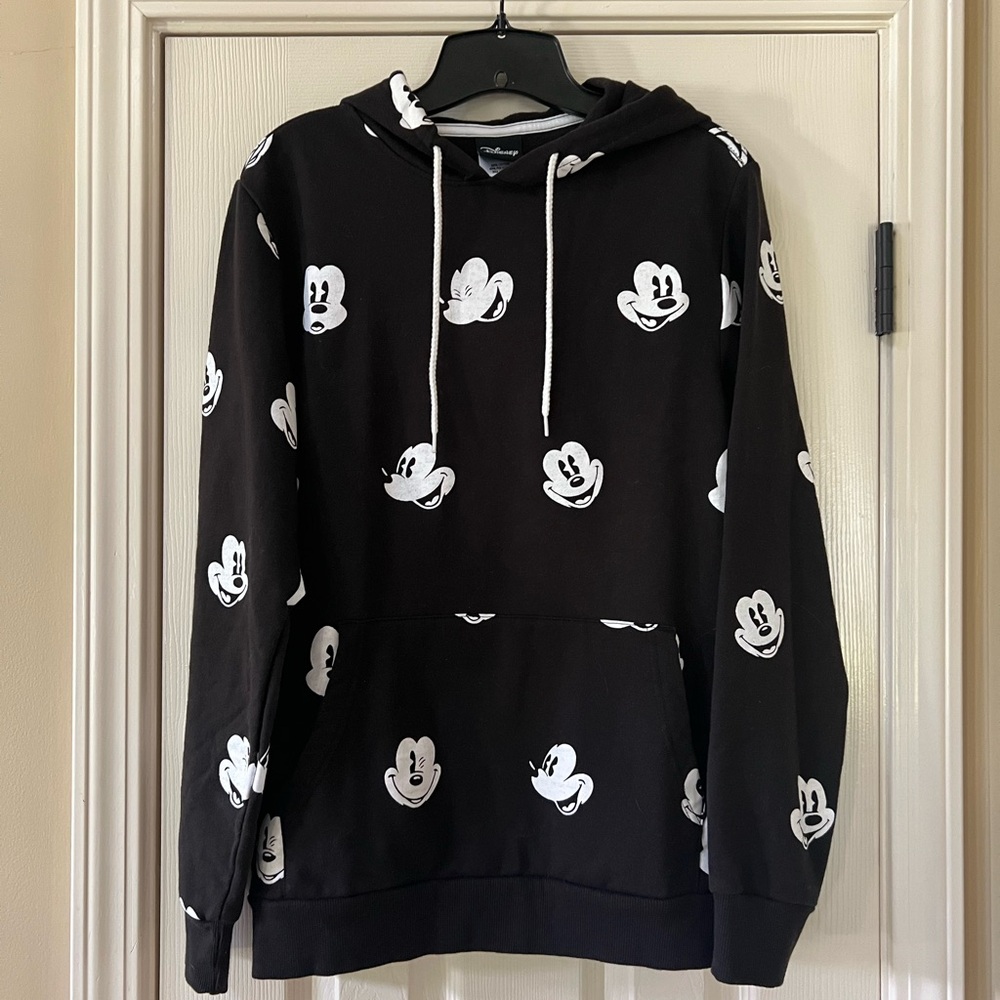 Black Mickey Mouse Hoodie All Over Print Size Medium